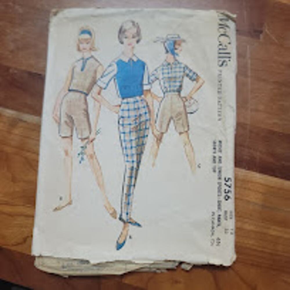 McCall's 5756 Misses Junior Size 13 bust 33 Vintage Sewing Pattern Unused 60s